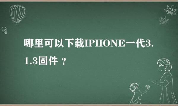 哪里可以下载IPHONE一代3.1.3固件 ？